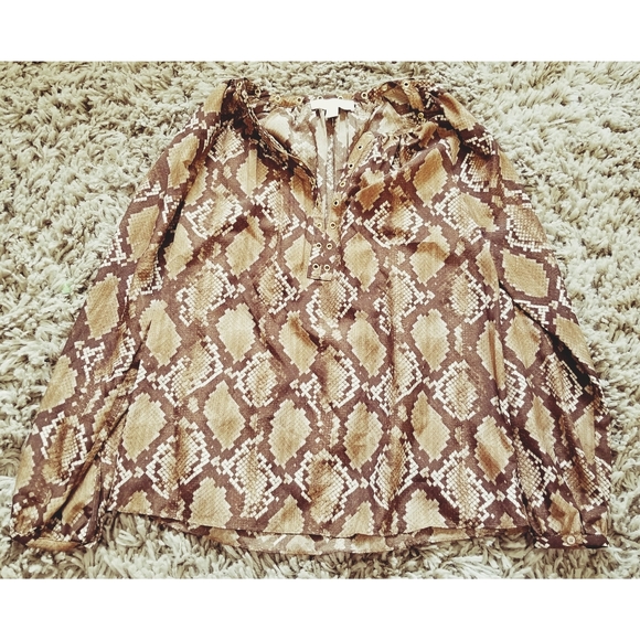 MICHAEL MICHAEL KORS GROMMET PEASANT BLOUSE - Picture 2 of 7